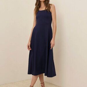 Pact Organic Fit & Flare Midi Dress XL Eclipse Purple